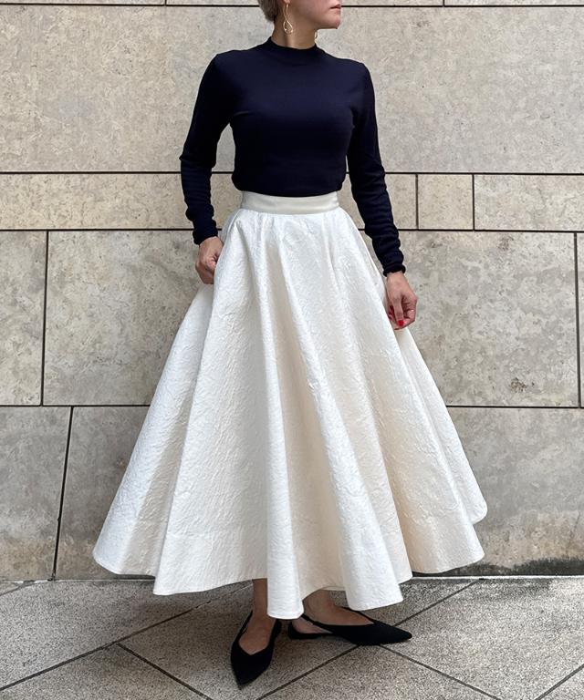 ジャガード立体ドレープスカート_iwa25aw-sk20