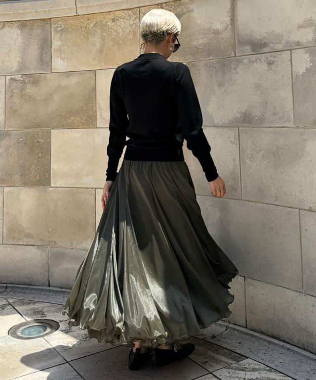 【JENNE】ジェンヌ　ライトグレー フレアスカート フリル付き　花束スカート ラグジュアリー花束スカート｜JENNE(ジェンヌ)公式通販：パリジェンヌ