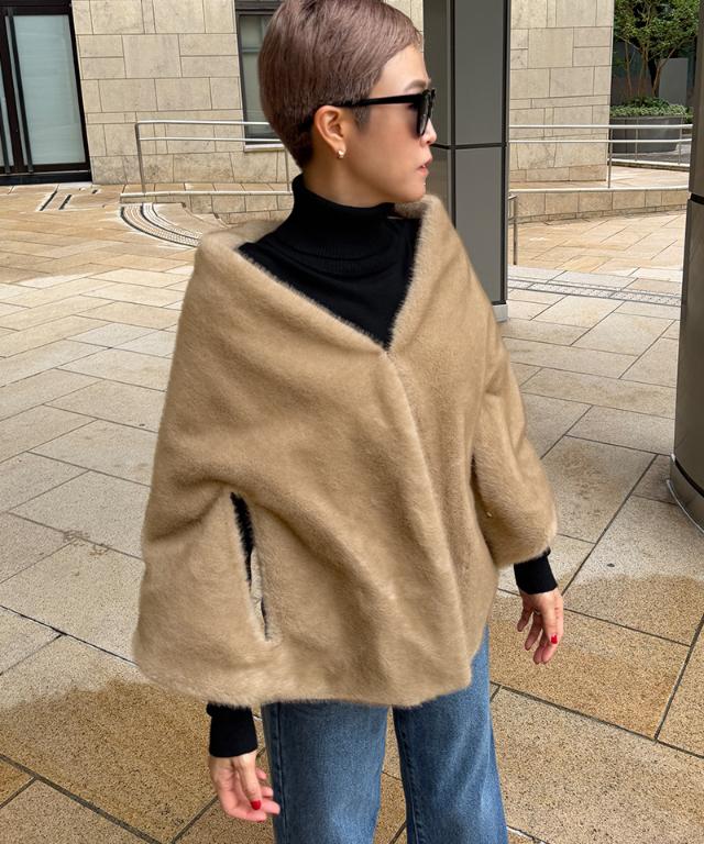 ファーケープ＜ミンク調＞_iwa26aw-jk06