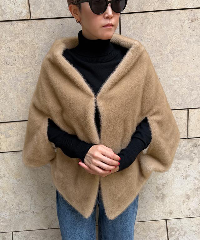 ファーケープ＜ミンク調＞_iwa26aw-jk06