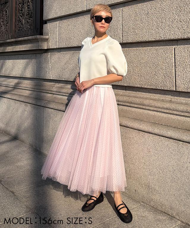 JENNEボリュームチュールスカート_iwa26ss-sk08