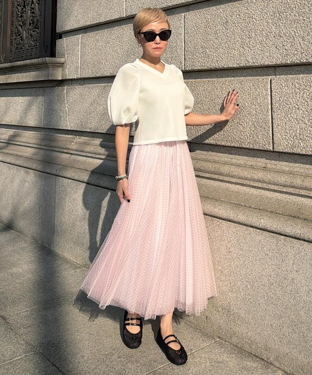 JENNEボリュームチュールスカート_iwa26ss-sk08