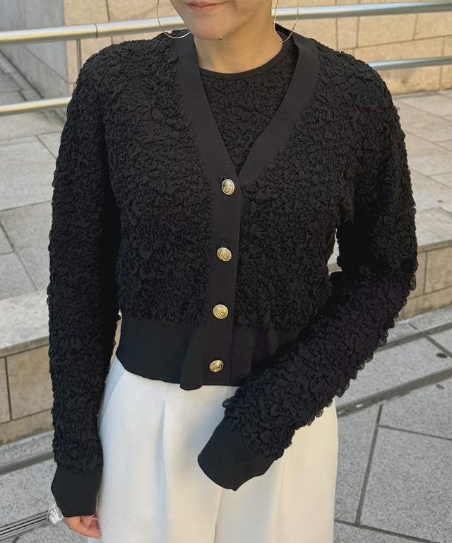膨れジャガード風エアリーニットカーディガン_mkj25aw-nt02