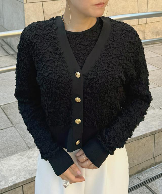 膨れジャガード風エアリーニットカーディガン_mkj25aw-nt02