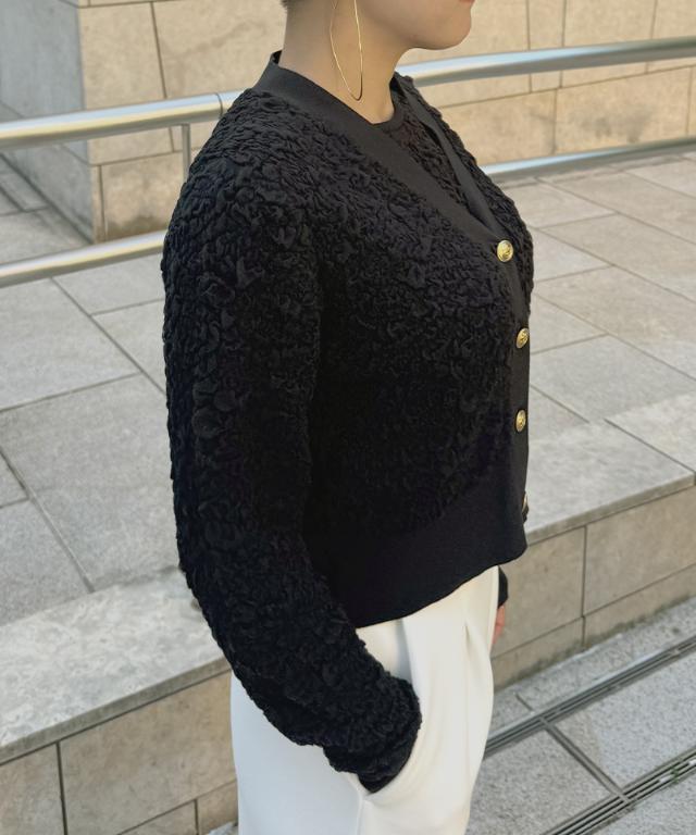 膨れジャガード風エアリーニットカーディガン_mkj25aw-nt02