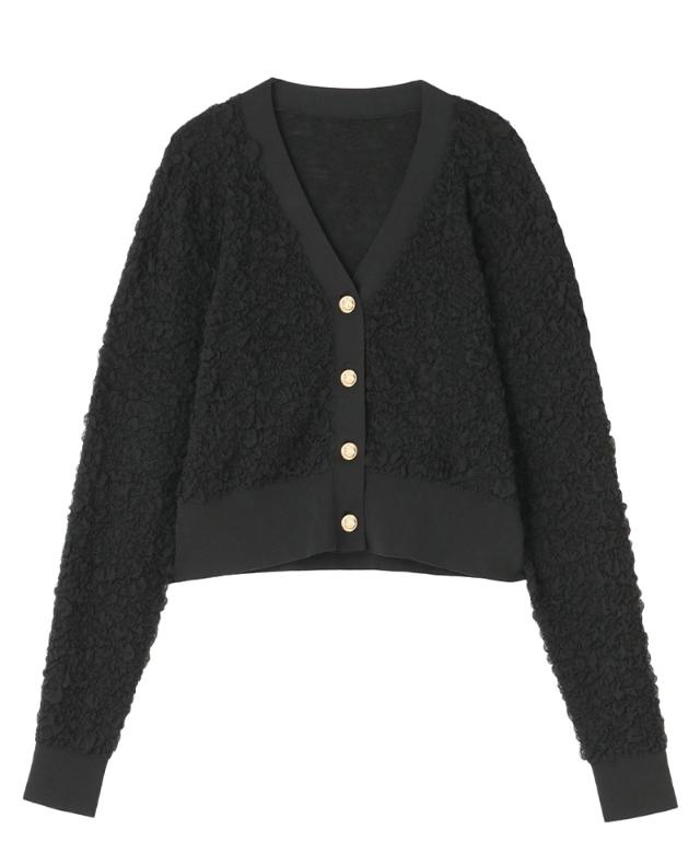 膨れジャガード風エアリーニットカーディガン_mkj25aw-nt02