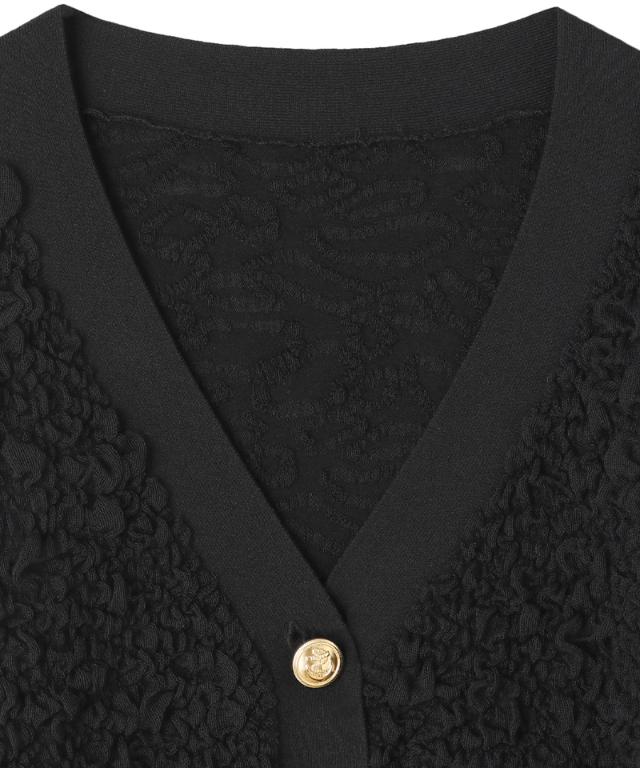 膨れジャガード風エアリーニットカーディガン_mkj25aw-nt02