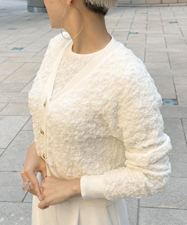 膨れジャガード風エアリーニットカーディガン_mkj25aw-nt02