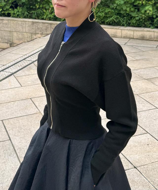 ジップ付きニットプルオーバー_mkj25aw-nt09