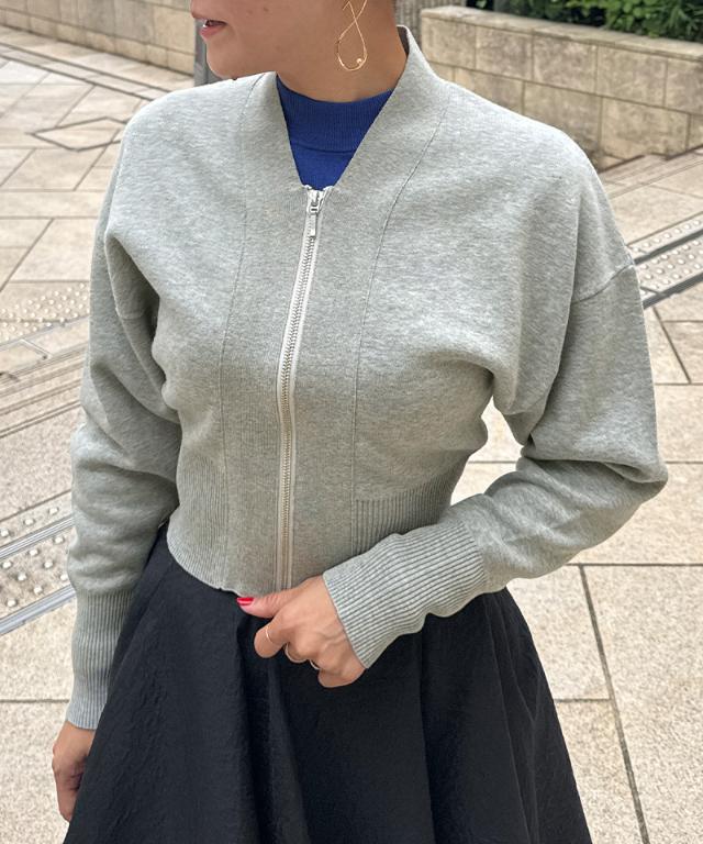 ジップ付きニットプルオーバー_mkj25aw-nt09