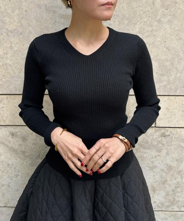 ウールシルクVネックニット_mkj25aw-nt10
