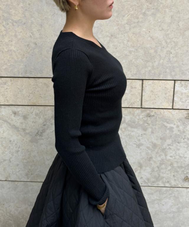 ウールシルクVネックニット_mkj25aw-nt10