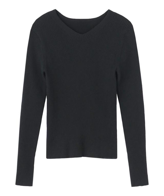 ウールシルクVネックニット_mkj25aw-nt10