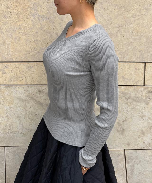ウールシルクVネックニット_mkj25aw-nt10