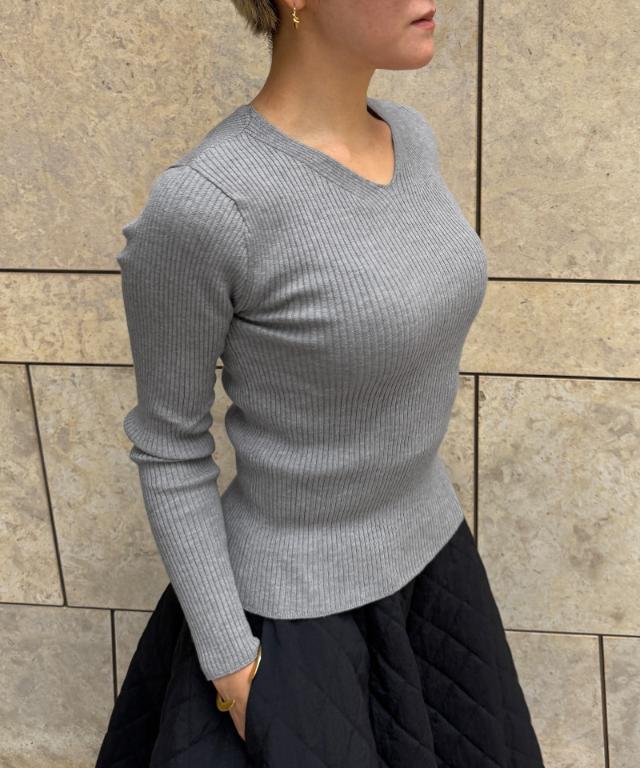 ウールシルクVネックニット_mkj25aw-nt10