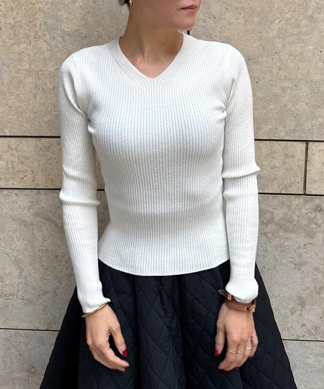 ウールシルクVネックニット_mkj25aw-nt10