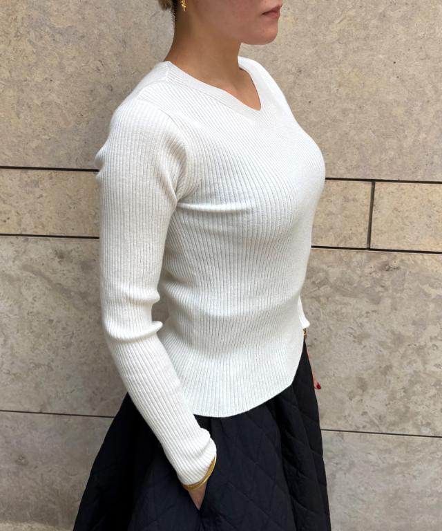 ウールシルクVネックニット_mkj25aw-nt10
