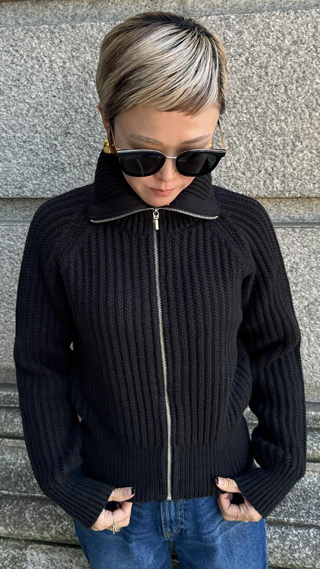 JENNEジップアップニットジャケット