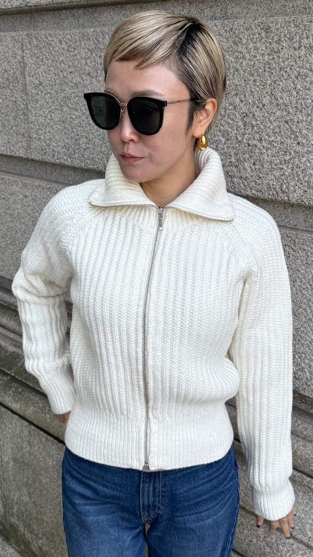 JENNEジップアップニットジャケット