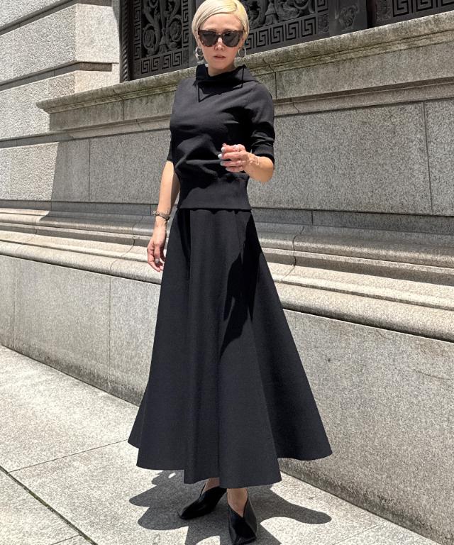 エアリーニットフレアスカート【UVカット・マシンウォッシャブル