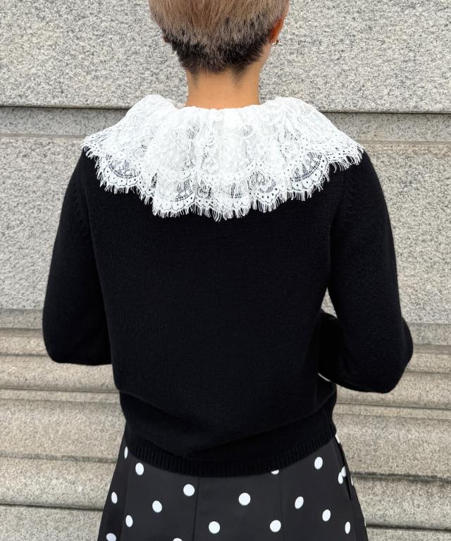 ウールカシミヤ付け襟レースニット_mkj26aw-nt02