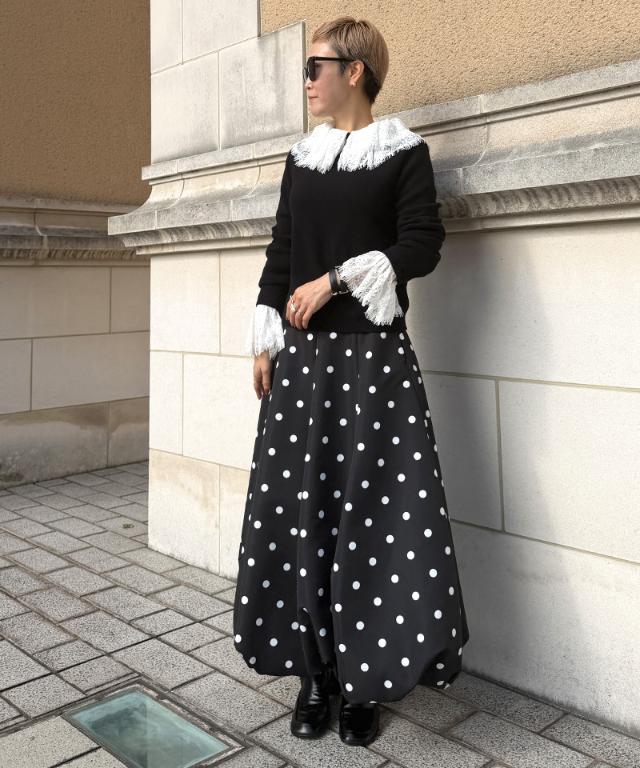 ウールカシミヤ付け襟レースニット_mkj26aw-nt02