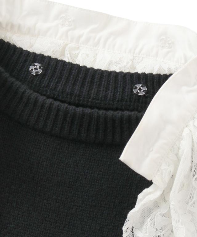 ウールカシミヤ付け襟レースニット_mkj26aw-nt02