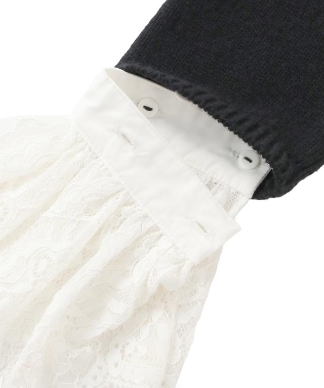 ウールカシミヤ付け襟レースニット_mkj26aw-nt02