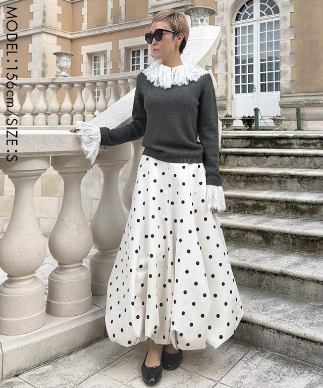 ウールカシミヤ付け襟レースニット_mkj26aw-nt02