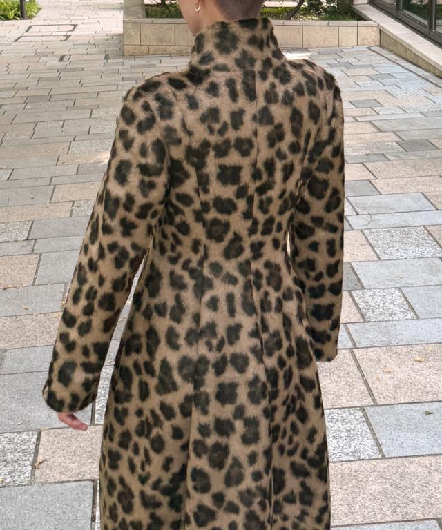 エコファーコクーンコート＜JENNE×TISSAVEL＞（レオパード）_mnf26aw-co03