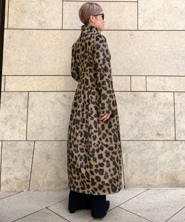 エコファーコクーンコート＜JENNE×TISSAVEL＞（レオパード）_mnf26aw-co03