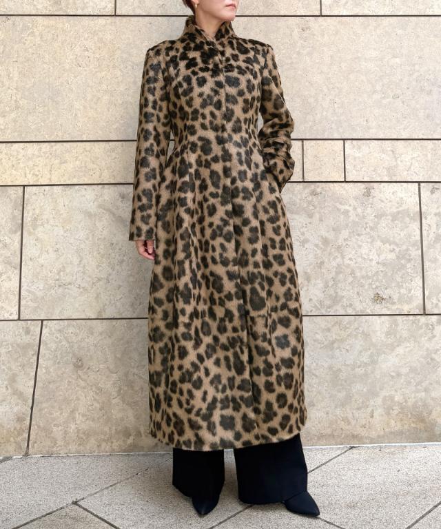 エコファーコクーンコート＜JENNE×TISSAVEL＞（レオパード）_mnf26aw-co03