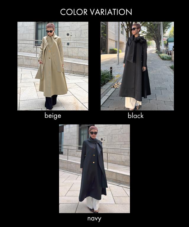 ＜日本製＞無地クチュールオードリーコート_mui26aw-co03
