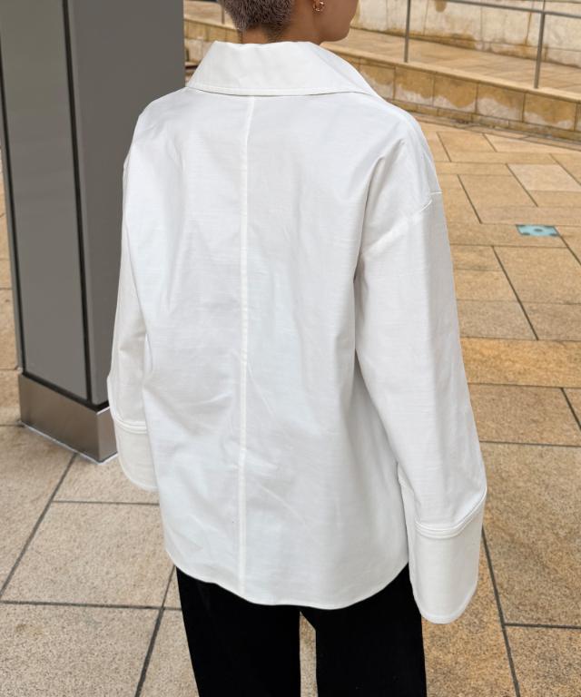 日本製フォルムスリーブシャツ＜オーガニックコットン＞_mui26aw-sh09