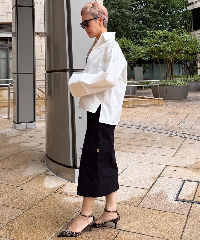 日本製フォルムスリーブシャツ＜オーガニックコットン＞_mui26aw-sh09