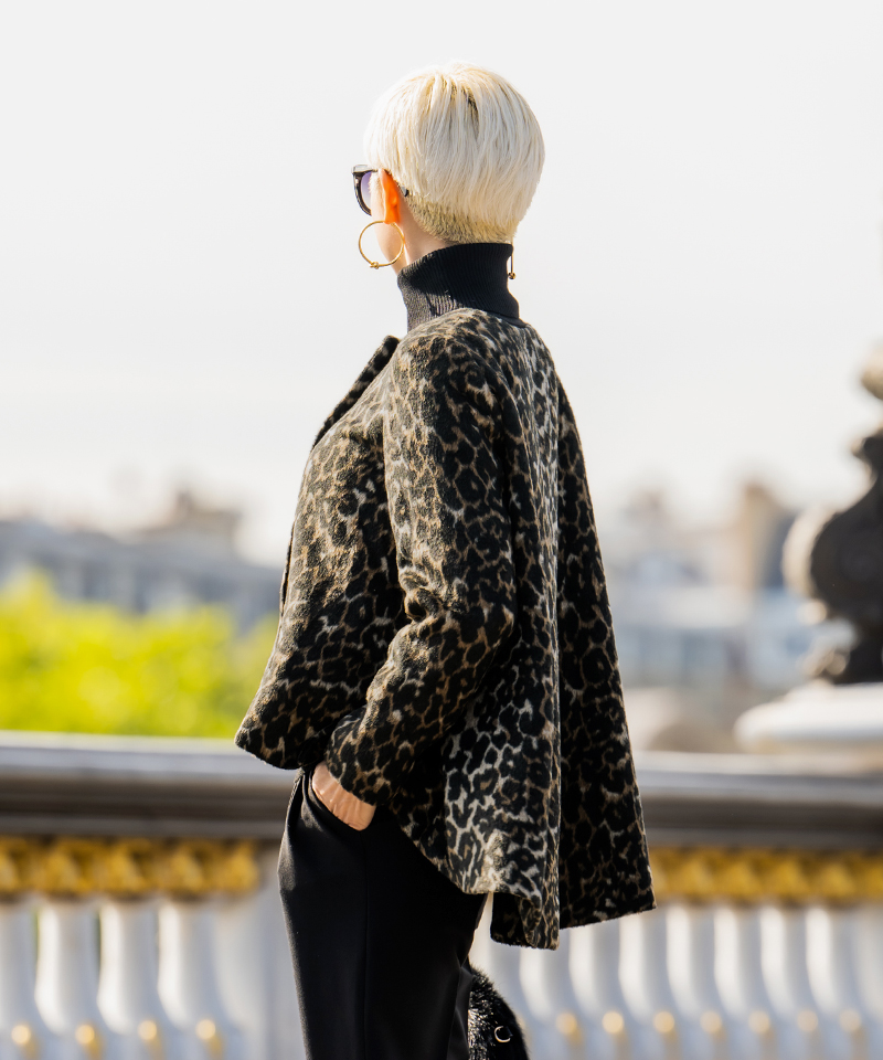 BB.レオパード柄　ショートコート_o22aw-co07