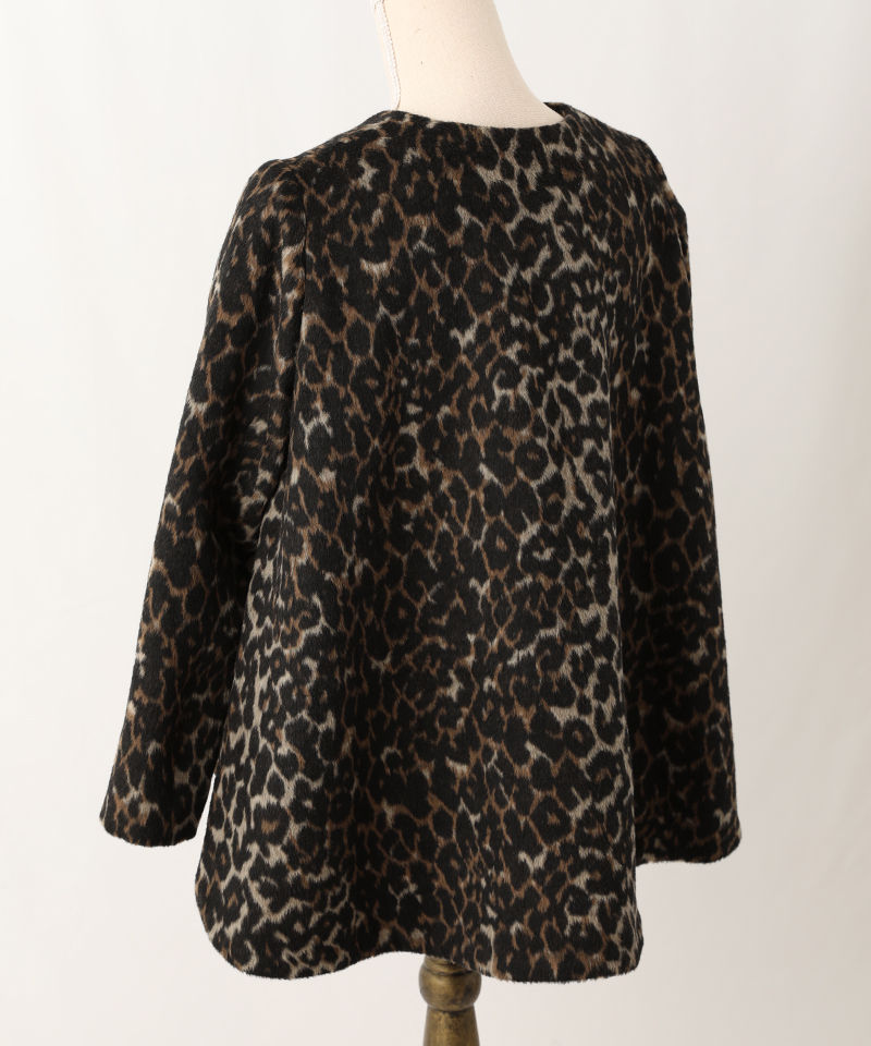 BB.レオパード柄　ショートコート_o22aw-co07