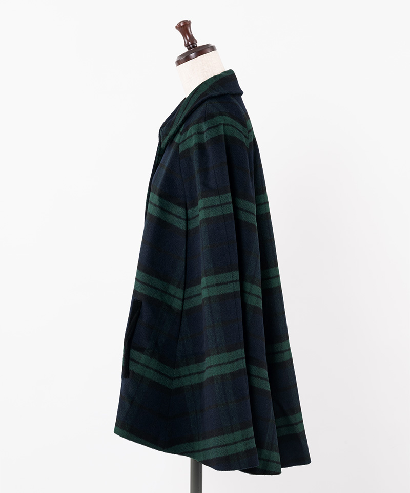BB.チェック柄ケープコート_o22aw-co09a