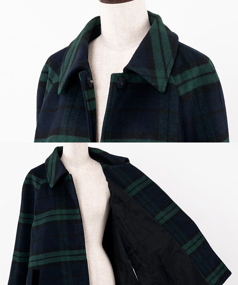 BB.チェック柄ケープコート_o22aw-co09a
