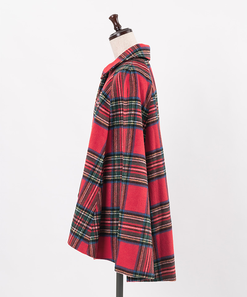BB.チェック柄ケープコート_o22aw-co09b