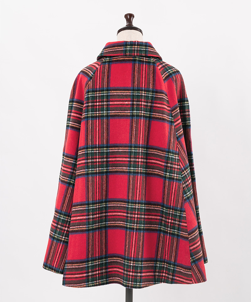 BB.チェック柄ケープコート_o22aw-co09b
