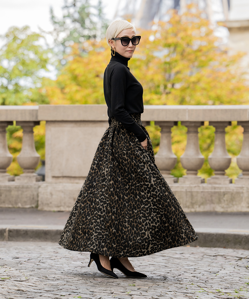 BB.レオパード柄フレアスカート_o22aw-sk08