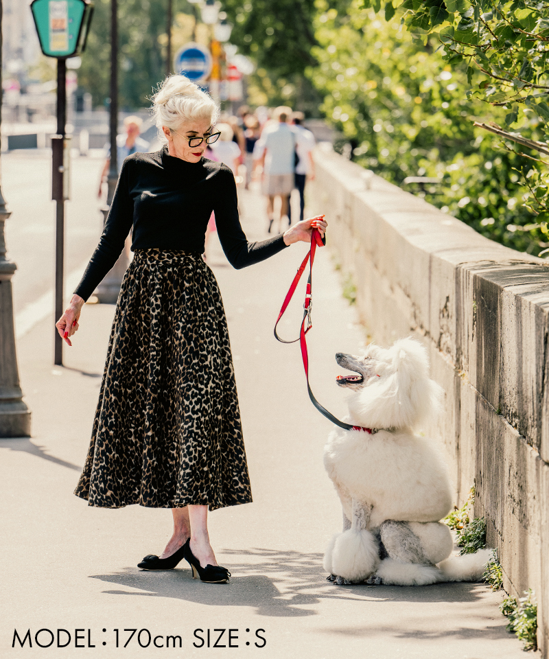 BB.レオパード柄フレアスカート_o22aw-sk08