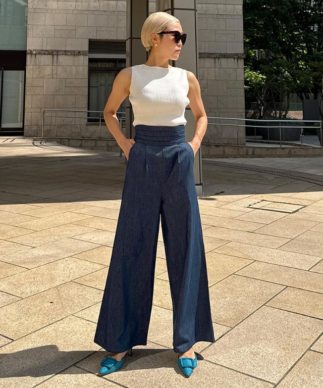 エアリーデニムカマーベルトパンツ_qua25ss-pt04
