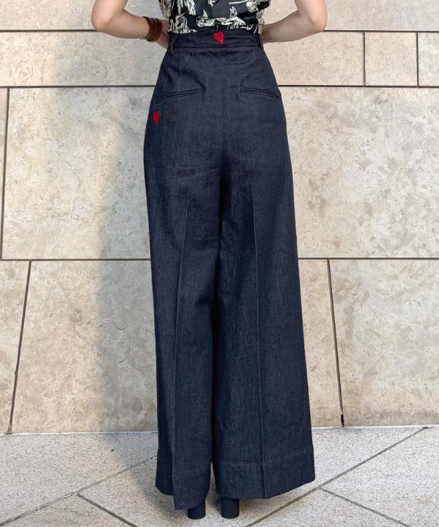 ハート刺繍美脚ワイドデニム_qua26aw-pt06