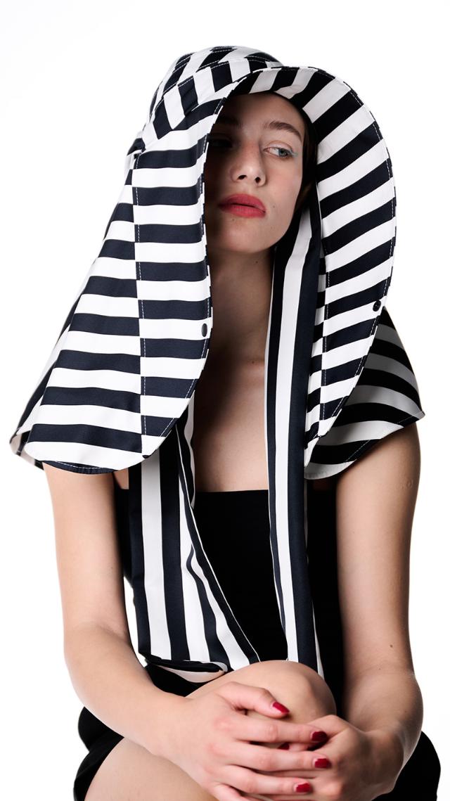 変形ビッグ広つば帽子柄タイプ（UVカット）