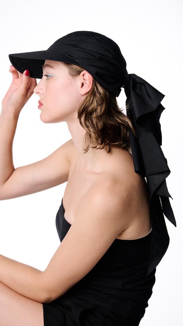 小顔見えドレープマルチウェイキャップ（撥水・UVカット）