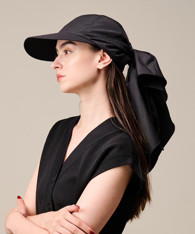 小顔見えドレープマルチウェイキャップ（撥水・UVカット）｜JENNE