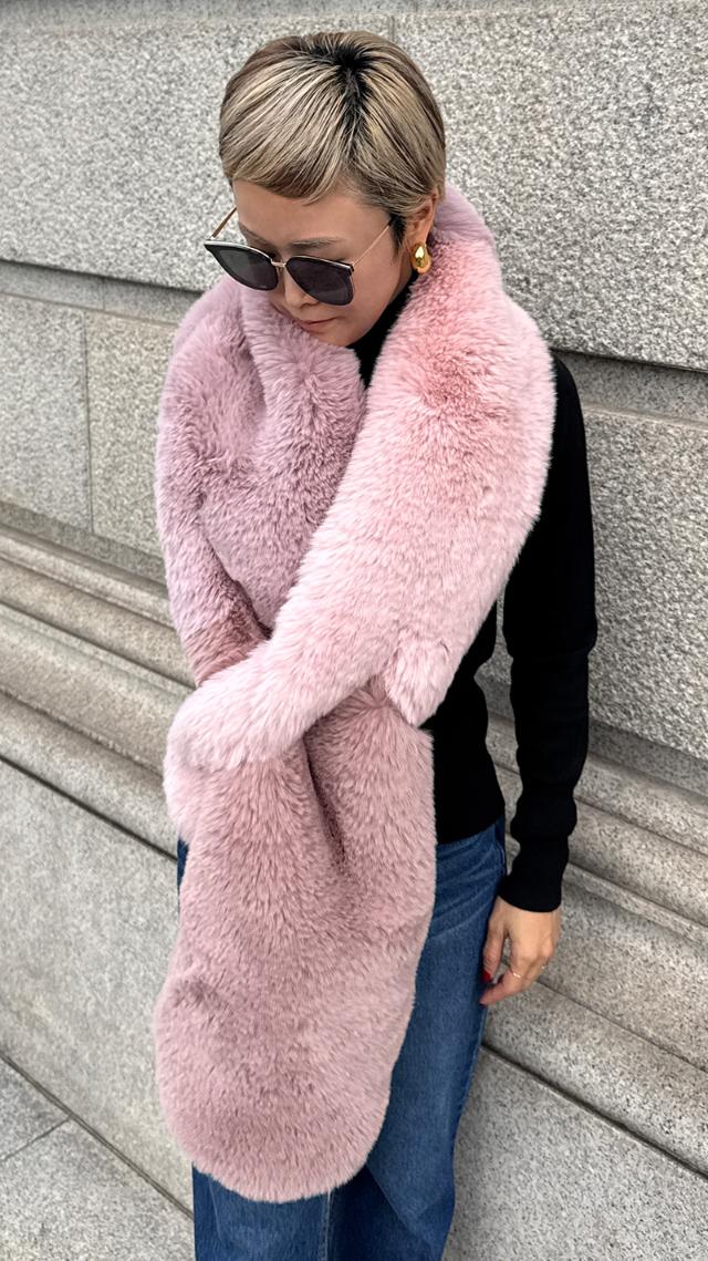 エコファーカラーブロックマフラー