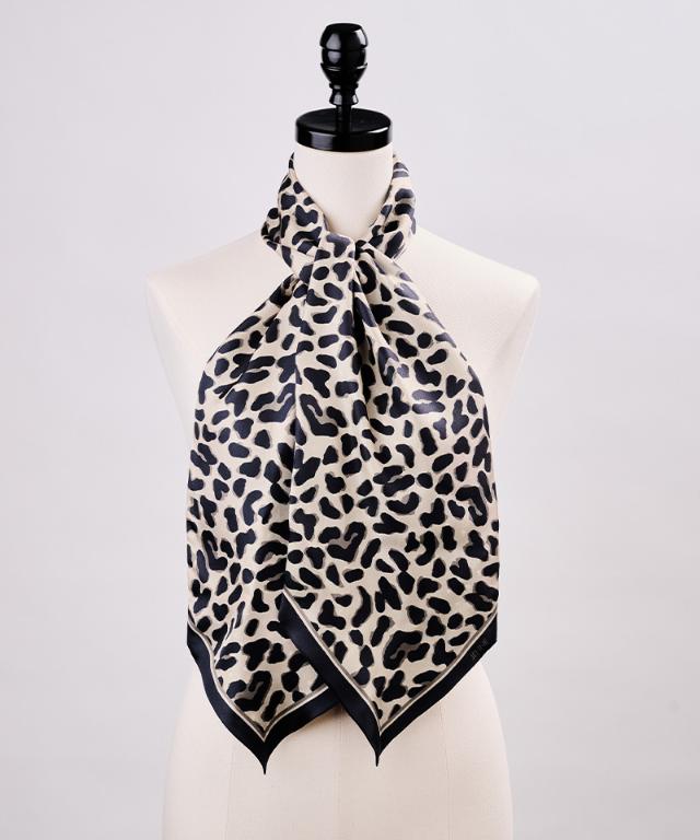 日本製ドットレオパード剣先スカーフ_smr25aw-sf16